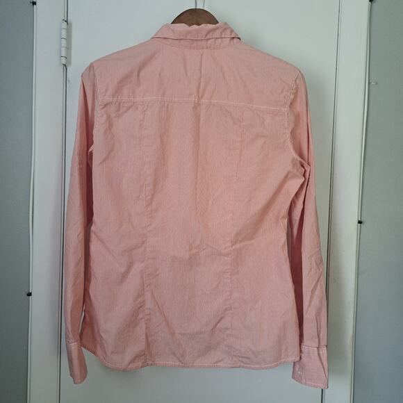 Cutter&Buck Miami Dolphins Long Sleeve Button Up Women's Shirt Orange White NFL - Picture 2 of 8